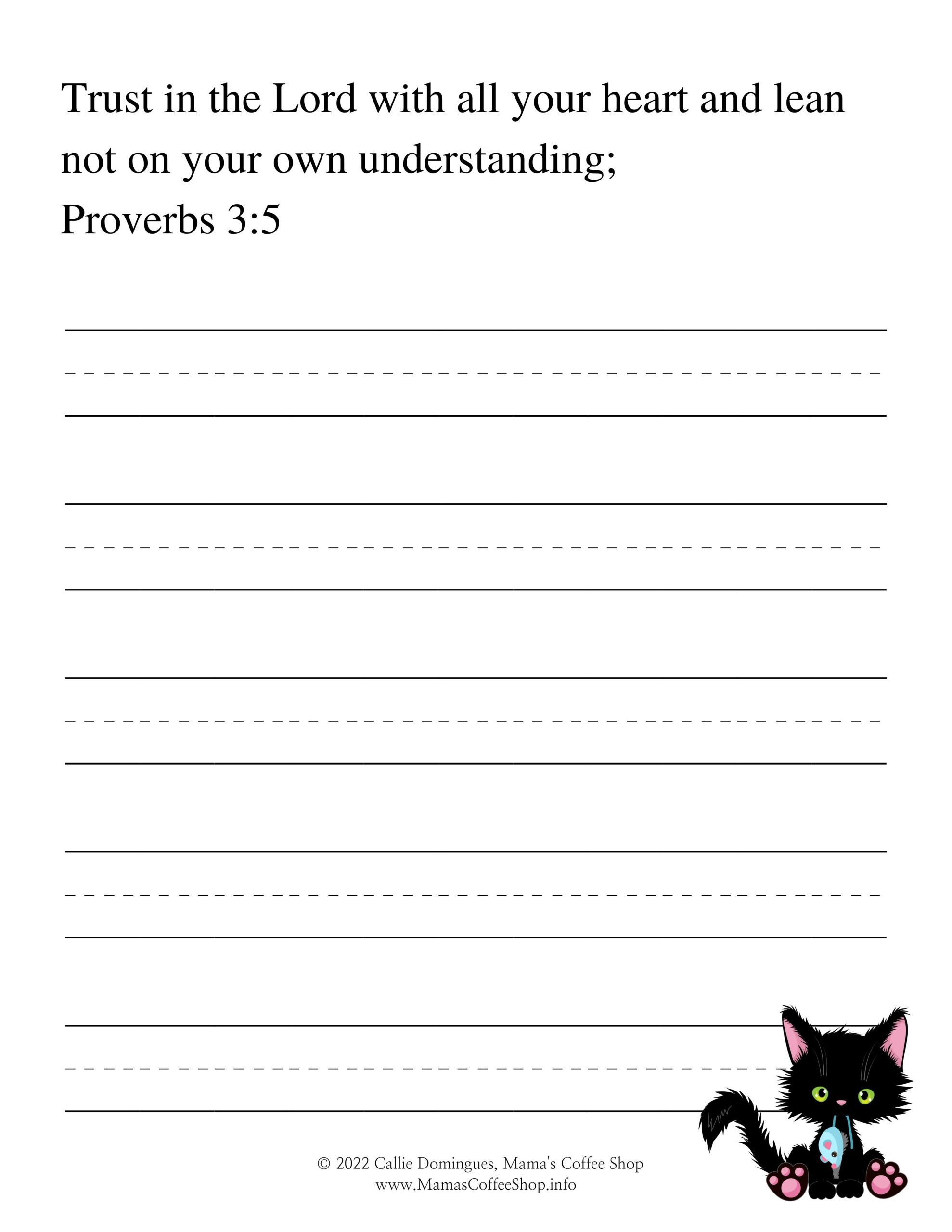 Black Cat Bible Copywork Set 1 - NIV - Image 4