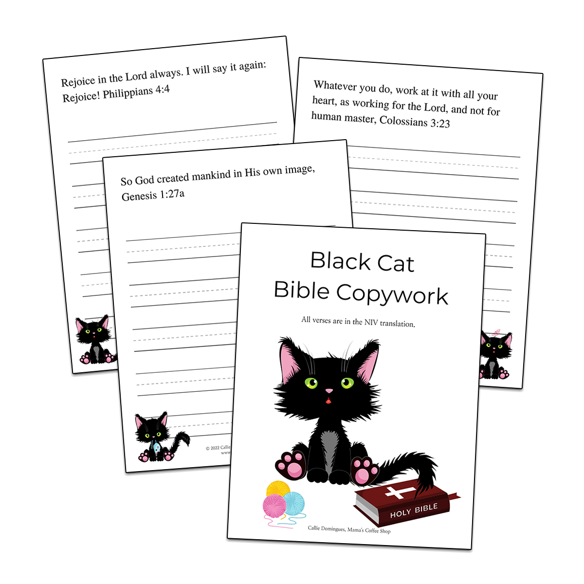 Black Cat Bible Copywork Set 1 - NIV